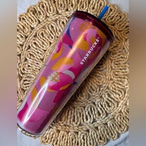 Starbucks Multicolor Tumbler with Blue Straw